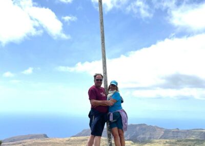 Sandra und Arno am Gipfelkreuz La Fortaleza La Gomera